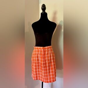 Orange Plaid Skirt
